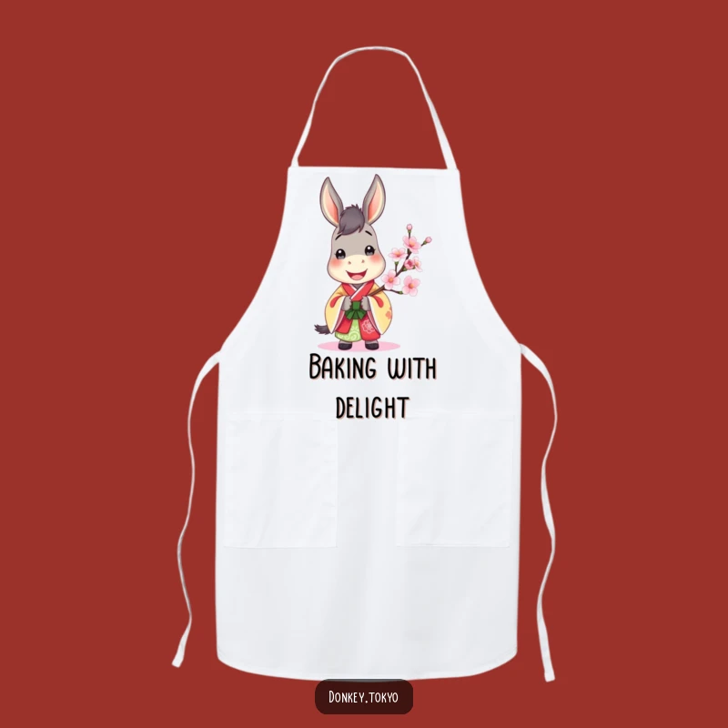 Jovial Donkey Kimono Apron: Cook with Joy and Color