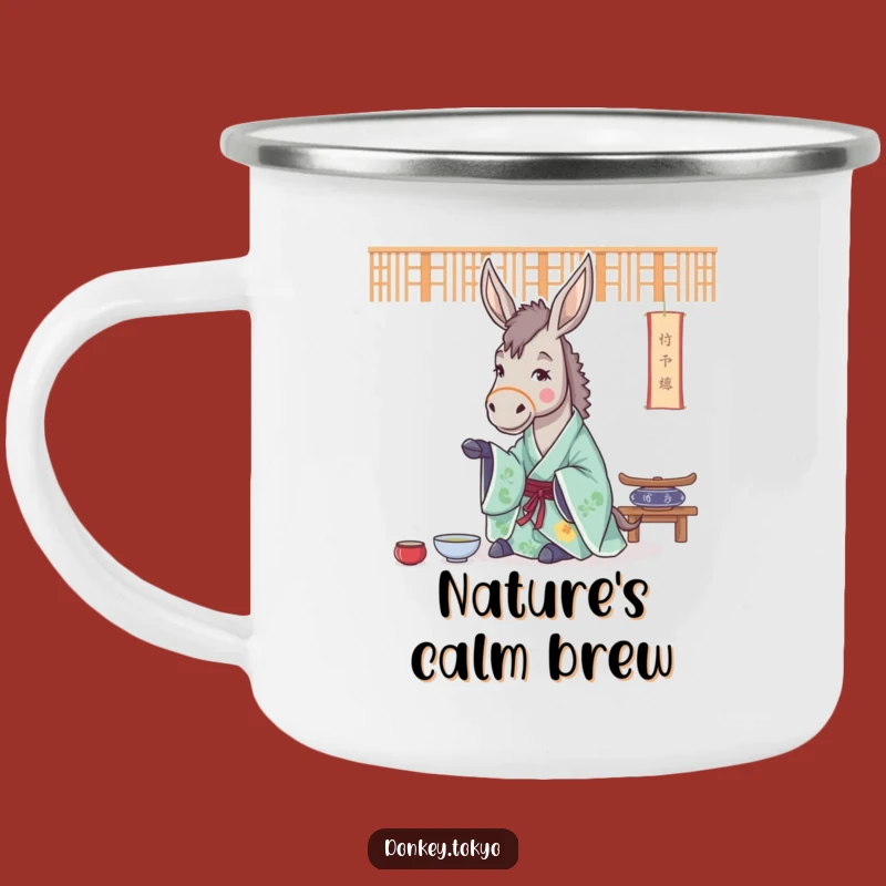 Funny Donkey Tea Ceremony Camping Mug: Zen Brew Holder, Humorous Gift
