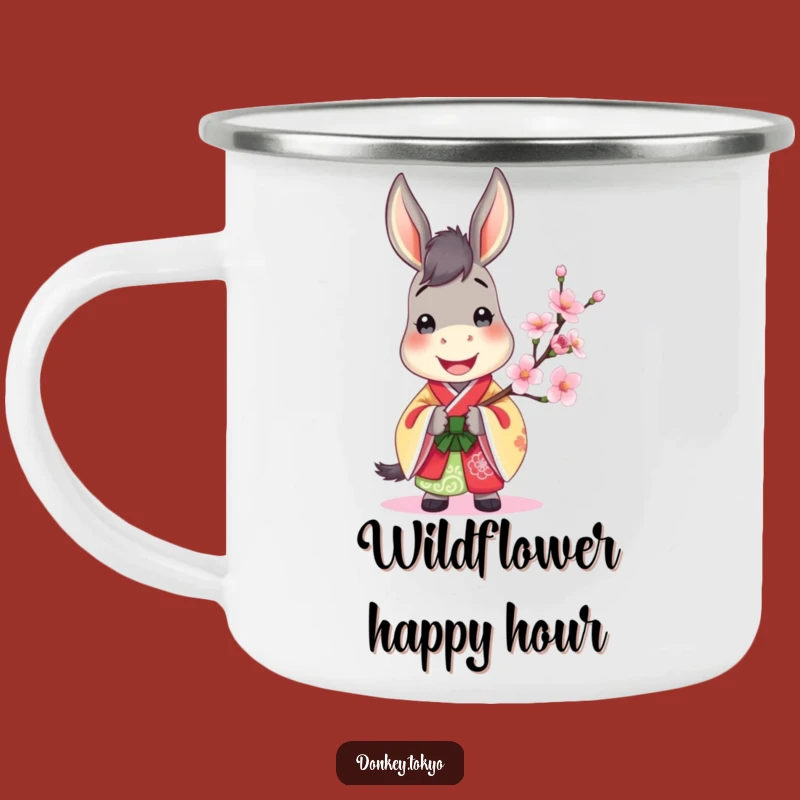 Jovial Donkey Kimono Camp Mug: Cheerful Sips On the Go