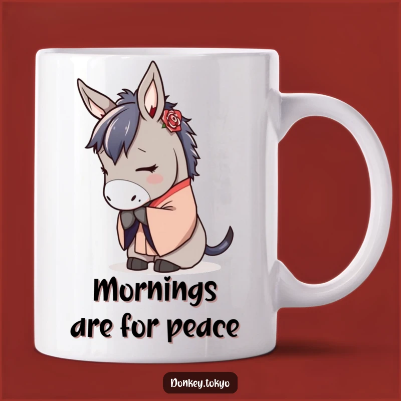 Serene Donkey Kimono Mug: Elegant & Funny Gift for Peaceful Souls
