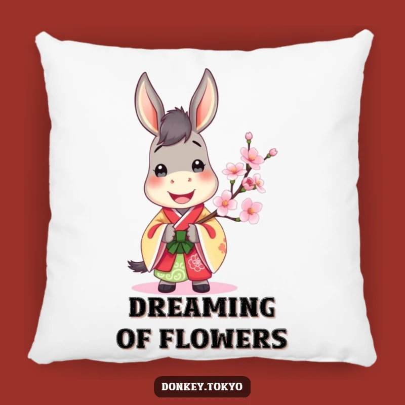 Jovial Donkey Kimono Pillow: Plush Comfort & Cheerful Vibes