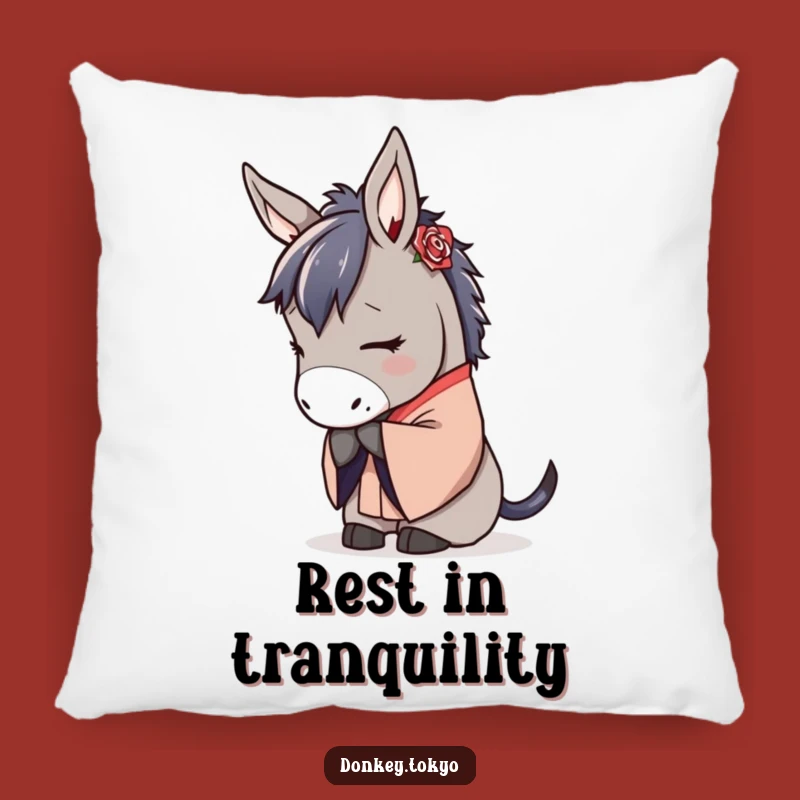 Serene Donkey Kimono Pillow: Plush Comfort with Calm Humor