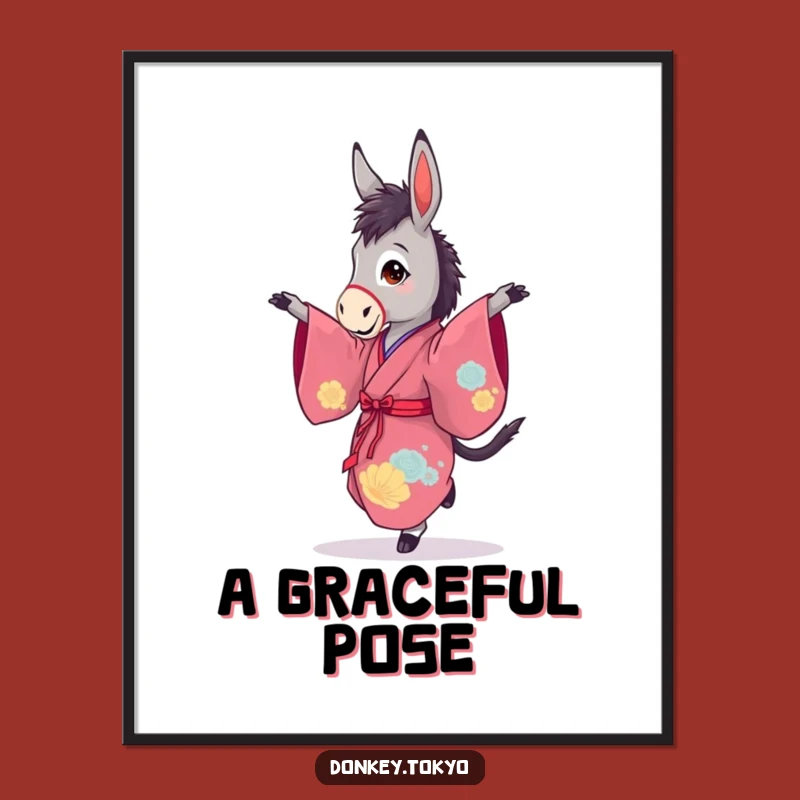 Funny Donkey Pirouette Digital Art: Graceful Dance Decor, Humorous Gift