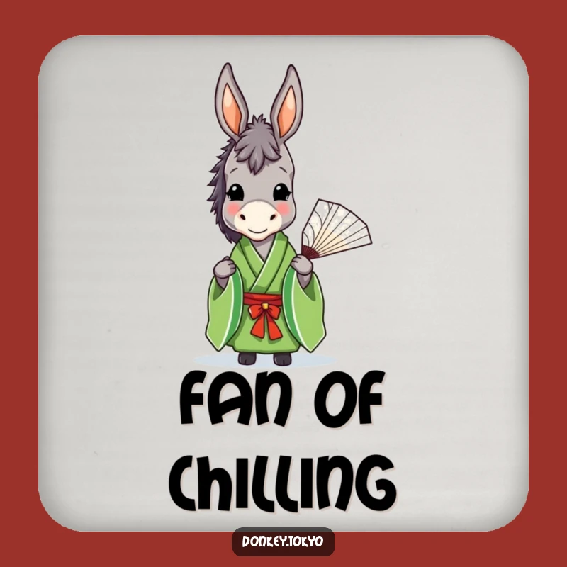 Funny Donkey Green Kimono Coaster, Graceful Drink Protector, Hilarious Home Decor Gift