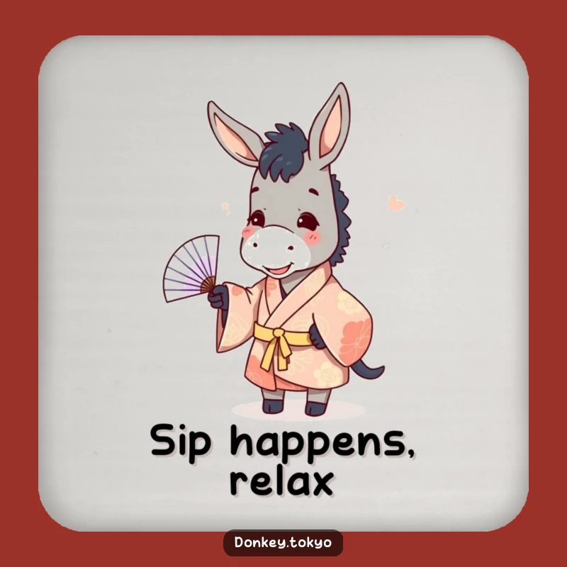 Funny Donkey Kimono Coaster Set: Protect Surfaces with Humor