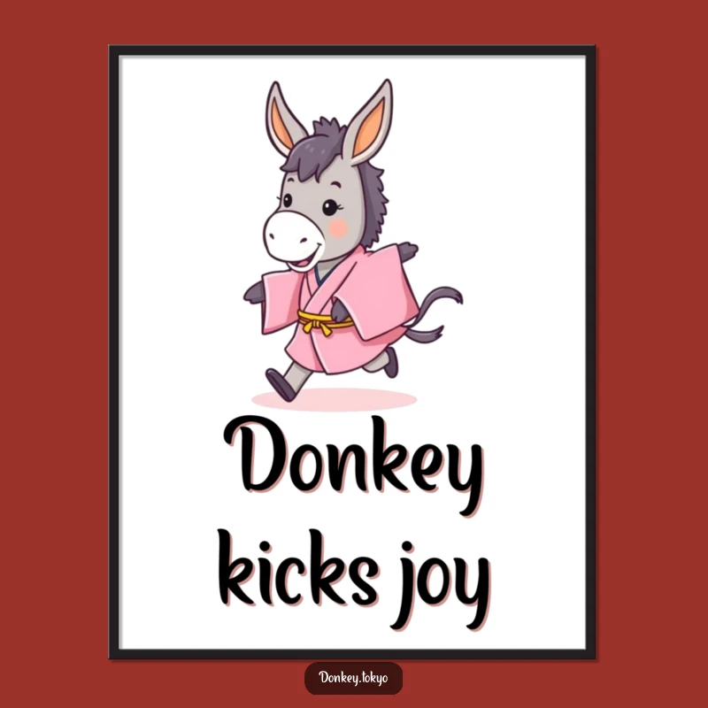 Funny Donkey Kimono Poster: Playful Hop Art for a Spirited Decor