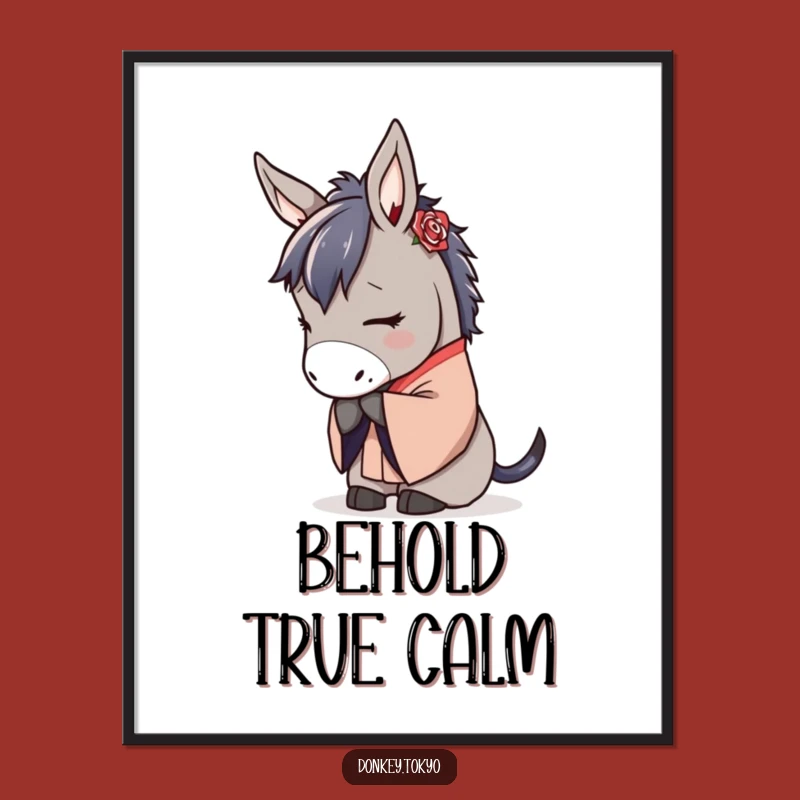 Serene Donkey Kimono Poster: Elegant Art for Peaceful Spaces