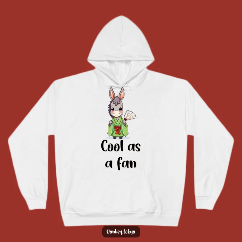 Cozy Funny Donkey Green Kimono Hoodie, Graceful Fan Holder, Warm & Hilarious Gift