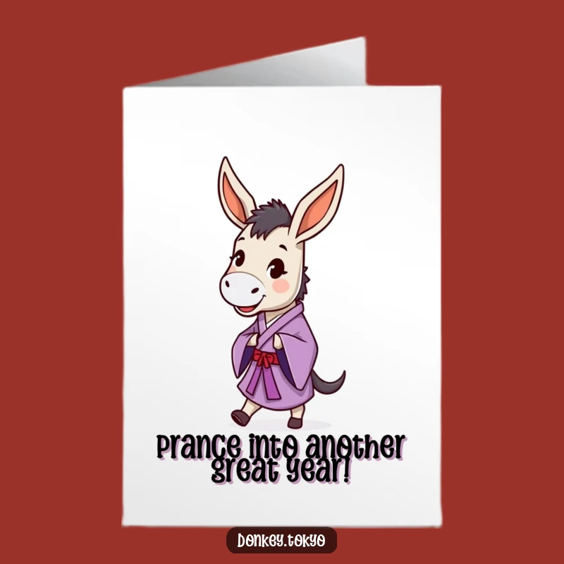 Free Printable Birthday Card: Happy Donkey's Prance, Funny Downloadable Gift