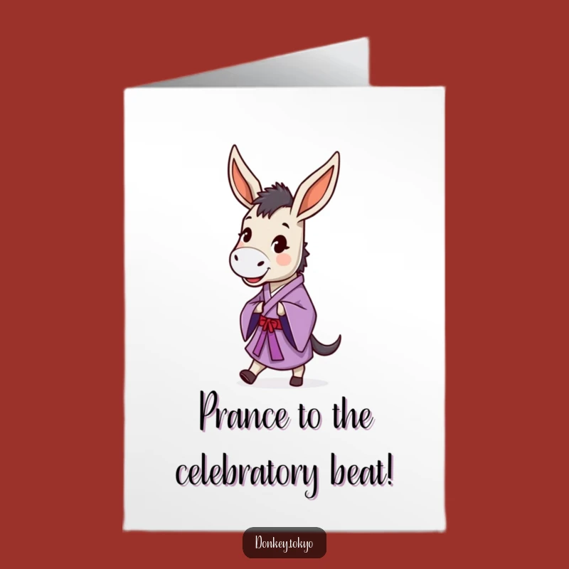 Free Printable Congrats Card: Prancing Donkey, Funny Downloadable Celebration Gift