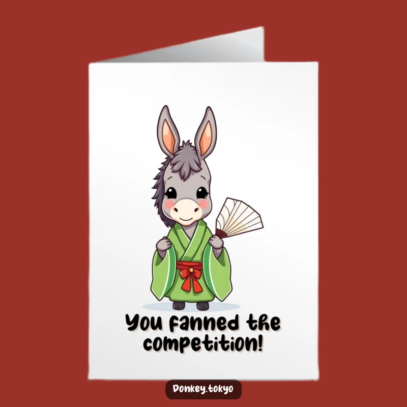 Free Printable Congrats Card: Donkey's Elegant Prance, Downloadable Celebrate Gift