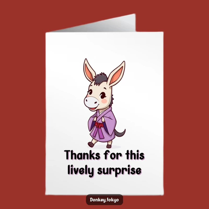 Free Printable Thank You Card: Prancing Donkey, Funny Downloadable Gratitude Gift
