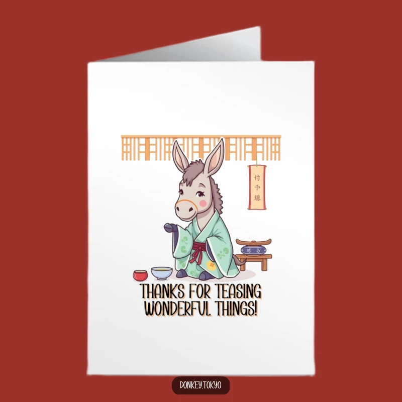Free Printable Thank You Card: Grateful Donkey Host, Thoughtful Downloadable Gift