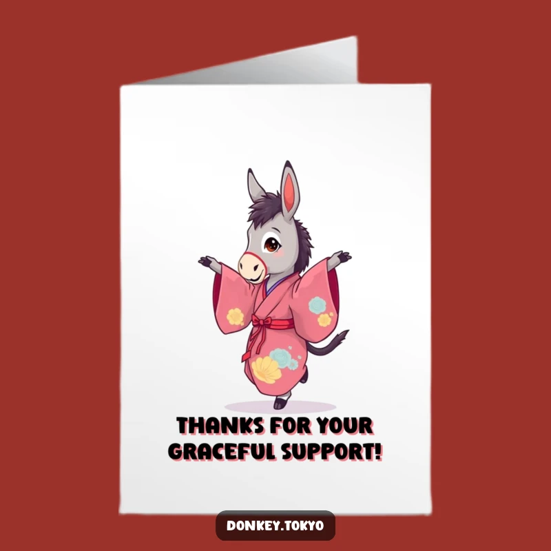 Free Printable Thank You Card: Grateful Donkey Dancer, Thoughtful Downloadable Gift