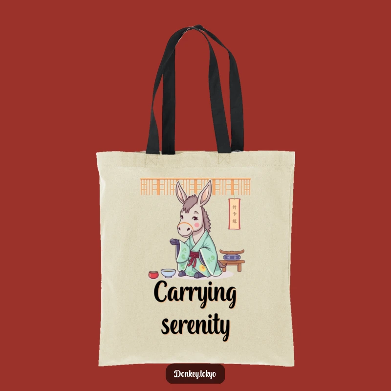 Funny Donkey Tea Ceremony Tote Bag: Serenity Carrier, Humorous Gift
