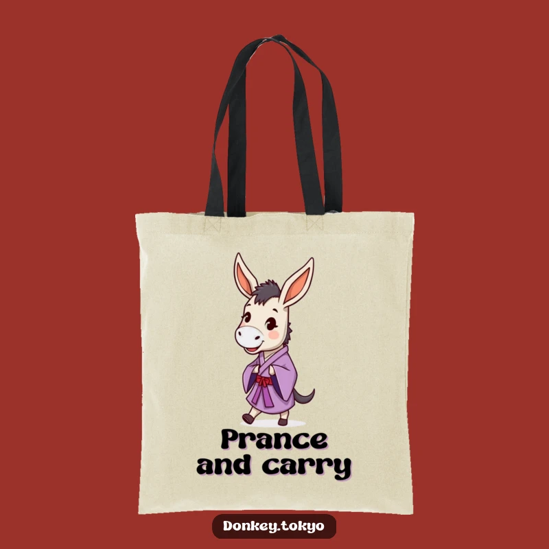 Chic Funny Prancing Donkey Purple Kimono Tote Bag, Happy Dancer, Stylish & Hilarious Gift